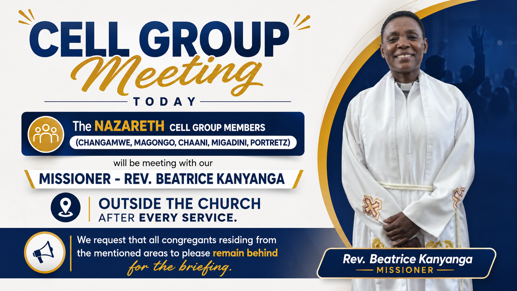 NAZARETH CELL GROUP BRIEFING