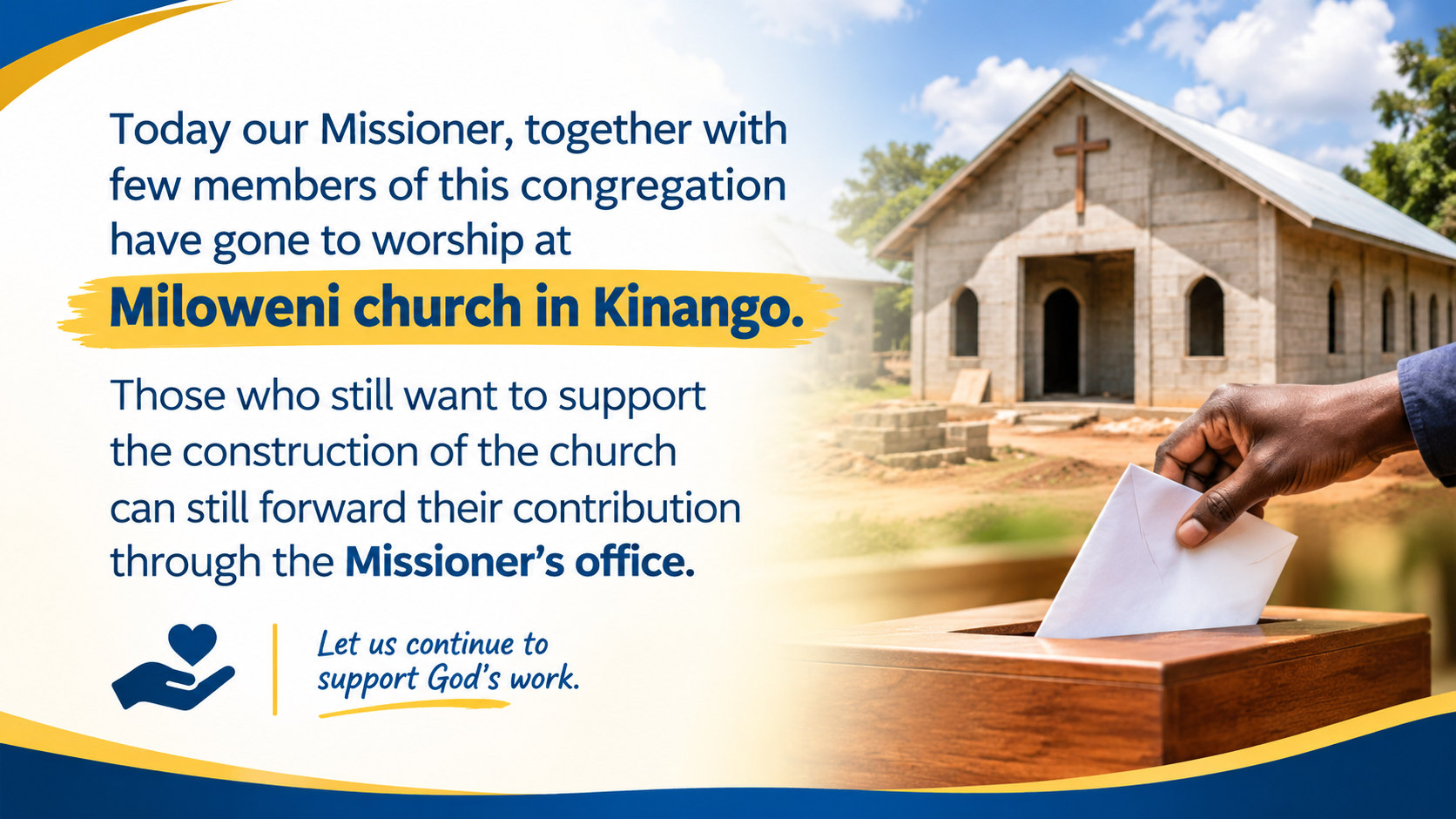 MISSIONARY VISIT TO MILOWENI CHURCH, KINANGO