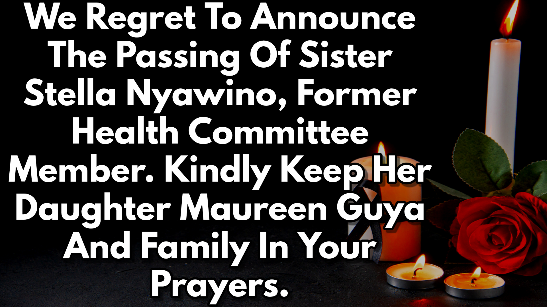PASSING OF SISTER STELLA NYAWINO