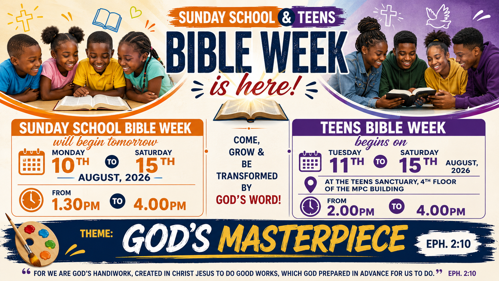 SUNDAY SCHOOL & TEENS' BIBLE WEEK